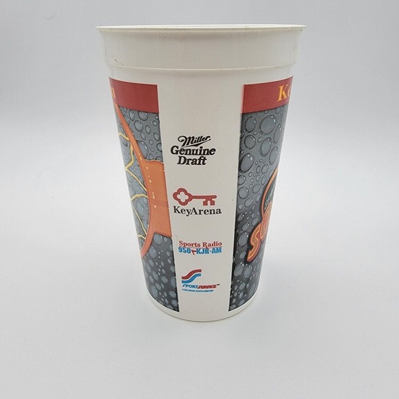 1995-96 Seattle Sonics Inaugural Season 16oz Plastic Cup - Vintage Key Arena - Picture 3 of 3
